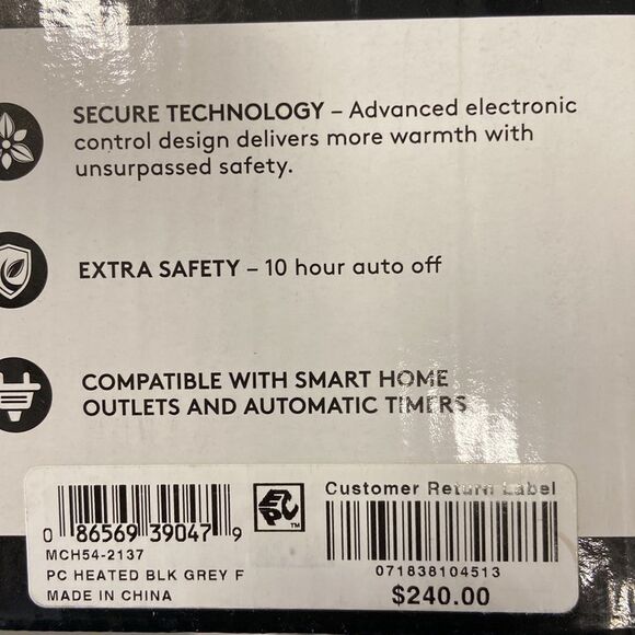 Premier Comfort Microlight Electric/Heated Blanket, King: Ivory - Picture 7 of 8